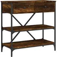 vidaXL Table console chêne fumé 75x34,5x75 cm bois d'ingénierie