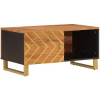 vidaXL Table basse marron et noire 80x50x40 cm en bois massif de manguier