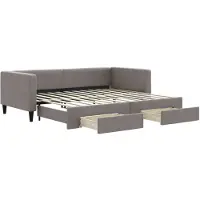 vidaXL Lit de jour extensible avec tiroirs Taupe 90x200 cm Tissu