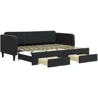 vidaXL Lit de jour extensible avec tiroirs noir 90x200 cm velours