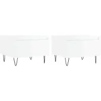 vidaXL Tables basses 2 pcs. Blanc brillant 50x46x35 cm Bois composite