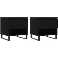 vidaXL Tables basses 2 pièces noir 50x46x50 cm bois composite