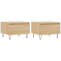 vidaXL Tables basses 2 pièces chêne Sonoma 50x46x35 cm bois composite