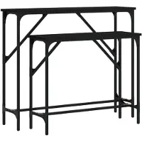 vidaXL Tables console 2 pcs noir bois d'ingénierie