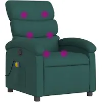 vidaXL Fauteuil de massage vert foncé Tissu