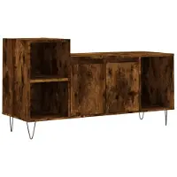 vidaXL Armoire TV chêne fumé 100x35x55 cm Bois composite