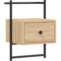 vidaXL Table de chevet murale chêne sonoma 35x30x51 cm