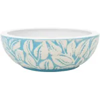 vidaXL Vasque à poser Blanc et Bleu Rond Ø41x14 cm Céramique