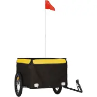 vidaXL Remorque vélo noir et jaune 45 kg Fer