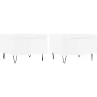 vidaXL Tables basses 2 pcs. Blanc 50x46x35 cm Bois composite