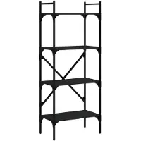 vidaXL Bibliothèque à 4 niveaux noir 56x31,5x138,5cm bois d'ingénierie