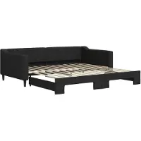 vidaXL Lit de jour extensible Noir 100x200 cm Tissu