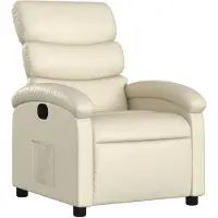 vidaXL Fauteuil relax Crème Similicuir