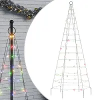 vidaXL Sapin de Noël à LED pour mât de drapeau 200 LED multicolores 180 cm