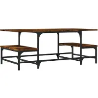 vidaXL Table basse chêne fumé 100x50,5x40 cm bois composite