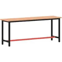 vidaXL Établi 200x55x81,5 cm bois massif hêtre et métal