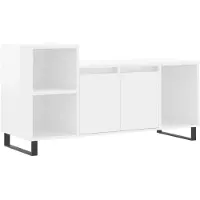 vidaXL Armoire TV blanc brillant 100x35x55 cm Bois composite