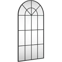 vidaXL Miroir mural noir 50x100 cm arche fer