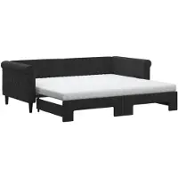 vidaXL Lit de jour extensible avec matelas noir 90x190 cm velours