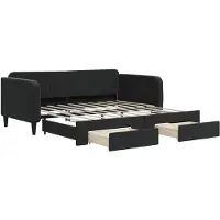 vidaXL Lit de jour extensible avec tiroirs noir 90x190 cm velours