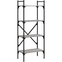 vidaXL Bibliothèque à 4 niveaux sonoma gris 56x31,5x138,5 cm