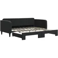 vidaXL Lit de jour extensible noir 90x190 cm velours