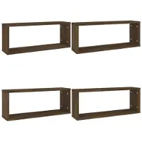 vidaXL Étagères murales cube 4 pcs Chêne marron Bois d’ingénierie