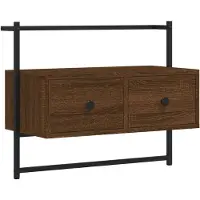 vidaXL Armoire TV murale Chêne brun 60,5x30x51 cm Bois composite