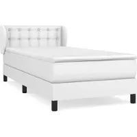 vidaXL Lit boxspring avec matelas blanc 80x200 cm similicuir