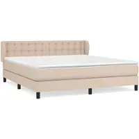 vidaXL Sommier tapissier matelas cappuccino-marron 160x200 cm simili cuir