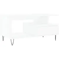 vidaXL Table basse blanche 90x49x45 cm Bois composite
