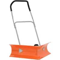 vidaXL Pelle à neige double angle avec poignée extensible orange acier