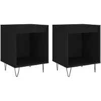 vidaXL Tables de chevet 2 pcs noir 40x35x50 cm bois d’ingénierie