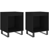vidaXL Tables de chevet 2 pcs noir 40x35x50 cm bois d’ingénierie