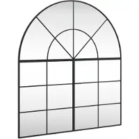 vidaXL Miroir mural noir 100x110 cm bombé fer