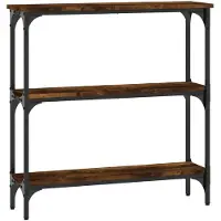 vidaXL Table console chêne fumé 75x22,5x75 cm bois d'ingénierie