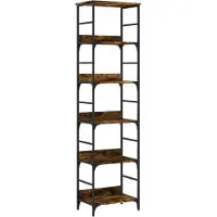 vidaXL Bibliothèque chêne fumé 50x33x188,5 cm bois d'ingénierie