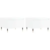 vidaXL Tables basses 2 pcs. Blanc brillant 50x46x35 cm Bois composite