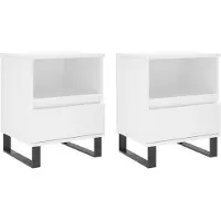 vidaXL Tables de chevet 2 pcs blanc 40x35x50 cm bois d’ingénierie
