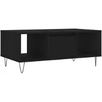 vidaXL Table basse noire 90x50x36,5 cm Bois composite