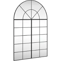 vidaXL Miroir mural noir 100x150 cm bombé fer