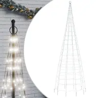 vidaXL Sapin de Noël à LED pour mât de drapeau 550 LED blanc froid 300 cm
