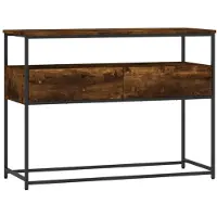 vidaXL Table console chêne fumé 100x40x75 cm bois d'ingénierie