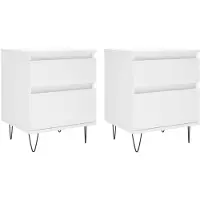 vidaXL Tables de chevet 2 pcs blanc 40x35x50 cm bois d’ingénierie