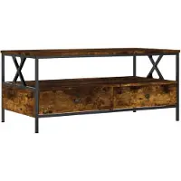vidaXL Table basse chêne fumé 100x51x45 cm bois composite