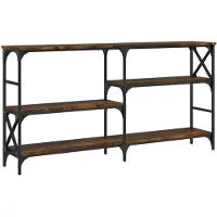 vidaXL Table console chêne fumé 150x29x76,5 cm bois d'ingénierie