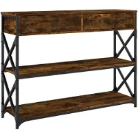 vidaXL Table console chêne fumé 100x28x75 cm bois d'ingénierie