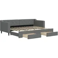 vidaXL Lit de jour extensible avec tiroirs gris foncé 80x200 cm Tissu