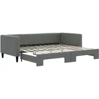 vidaXL Lit de jour extensible gris foncé 90x200 cm Tissu