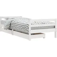 vidaXL Lit d'enfant avec tiroirs blanc 90x190 cm pin massif